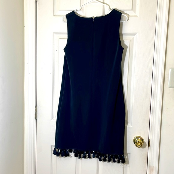 Black Sleeveless Fringe Summer Dress Size 10 EUC - Picture 6 of 7
